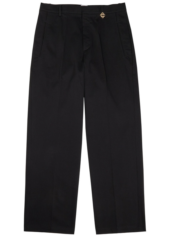 Photo: Casablanca Straight-leg Stretch-cotton Trousers Black