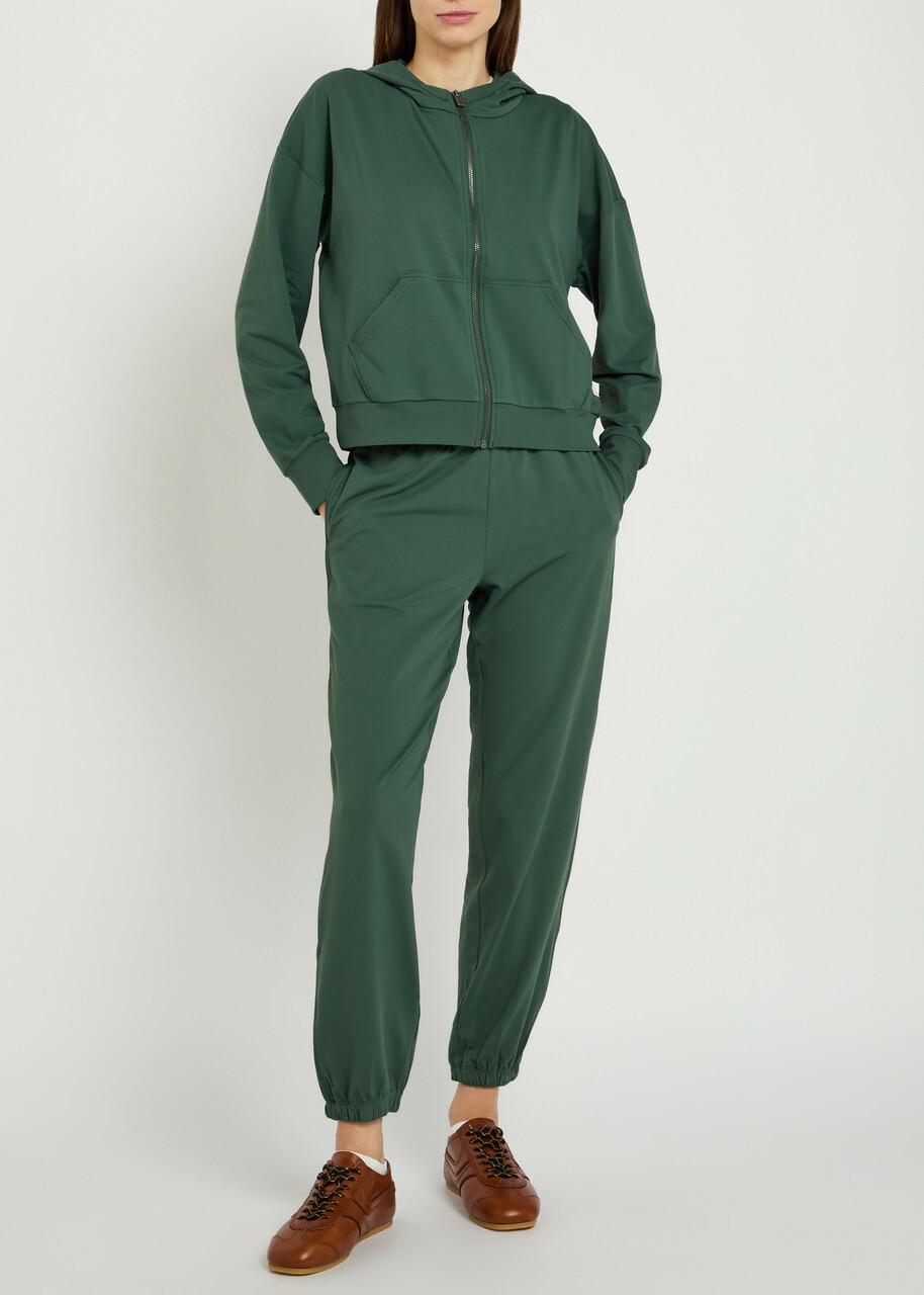 Vuori Halo Modern Hooded Stretch-jersey Sweatshirt Green