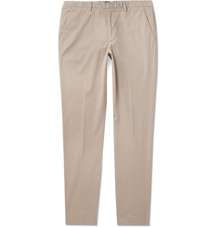 Photo: Hugo Boss - Kaito Slim-Fit Tapered Stretch-Cotton Twill Chinos - Men - Neutral