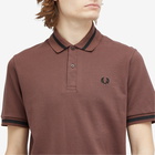 Fred Perry Men's Original Single Tipped Polo Shirt in Brick/Black