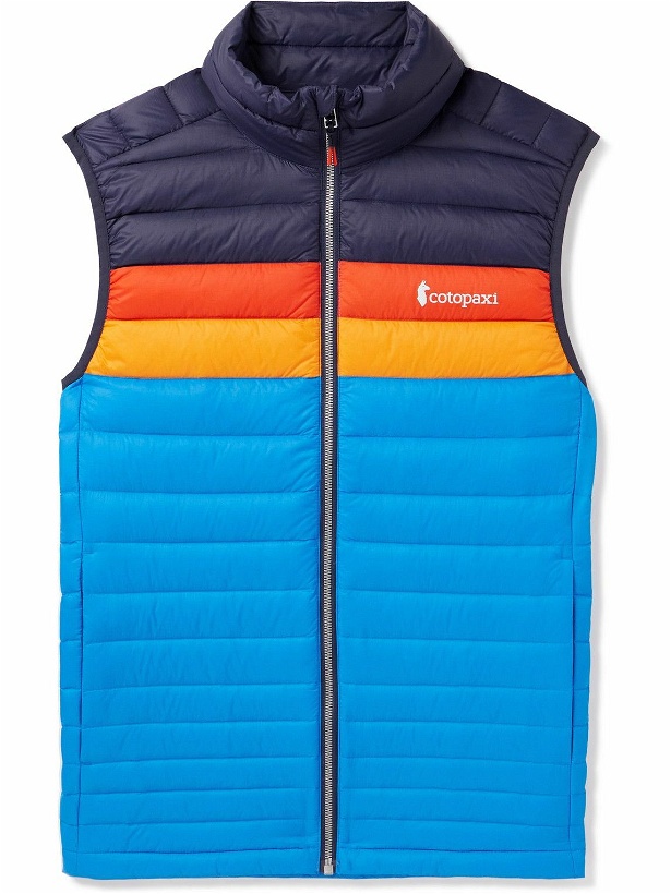 Photo: Cotopaxi - Fuego Slim-Fit Logo-Print Quilted Shell Down Gilet - Blue