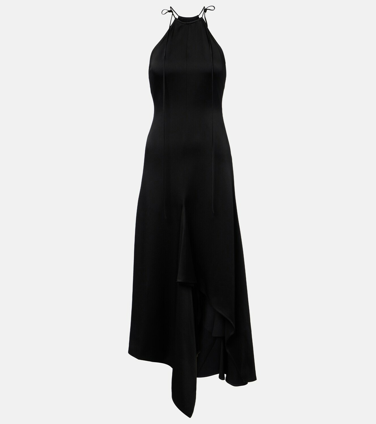 Victoria Beckham Asymmetric crêpe satin midi dress