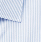Emma Willis - Sky-Blue Slim-Fit Pinstriped Cotton Oxford Shirt - Blue