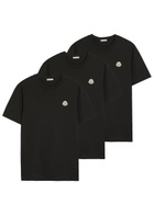 Moncler Logo Cotton T-shirt set of Three Black
