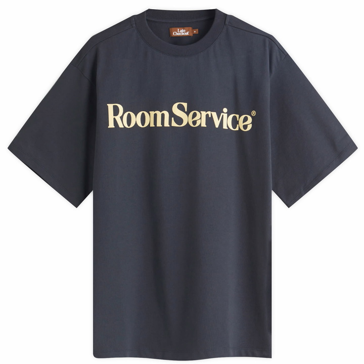 Photo: Late Checkout Men's Room Service T-Shirt in Navy