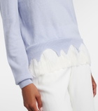 McQueen Lace-trimmed wool and cashmere sweater