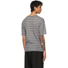 Saint Laurent Grey Striped Surfer T-Shirt