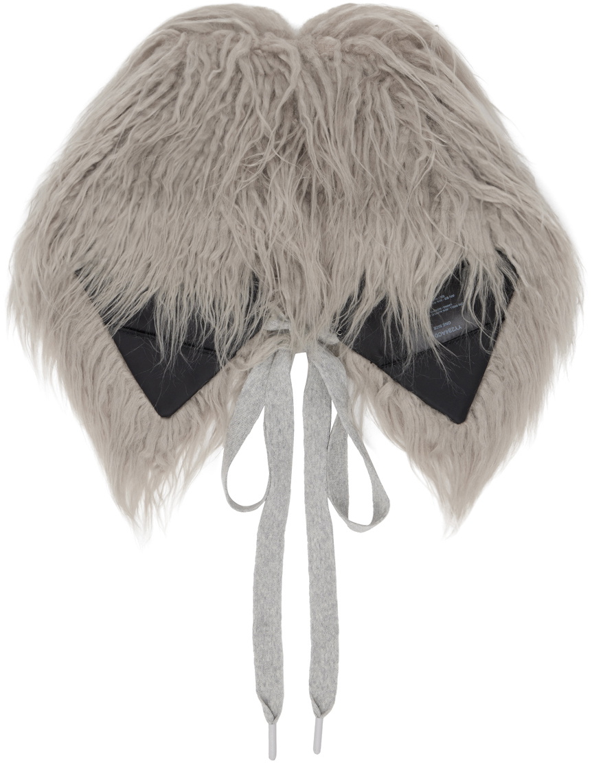 【OPEN YY】 FAUX FUR COLLAR SCARF GRAY Gray Faux Fur Collar Scarf by OPEN YY on Sale