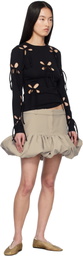 J.Kim Black Petal Long Sleeve T-shirt