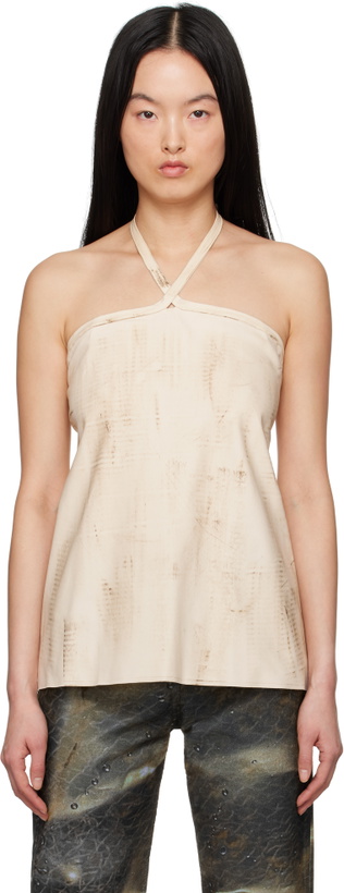 Photo: Serapis Beige Tar-Painted Halter Top