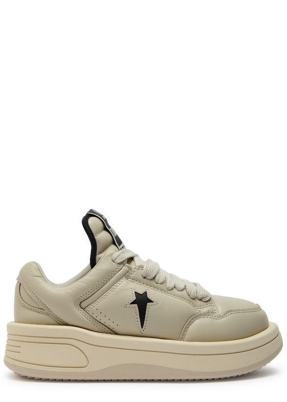 Photo: Rick Owens X Converse Drkshdw Padded Leather Sneakers Black