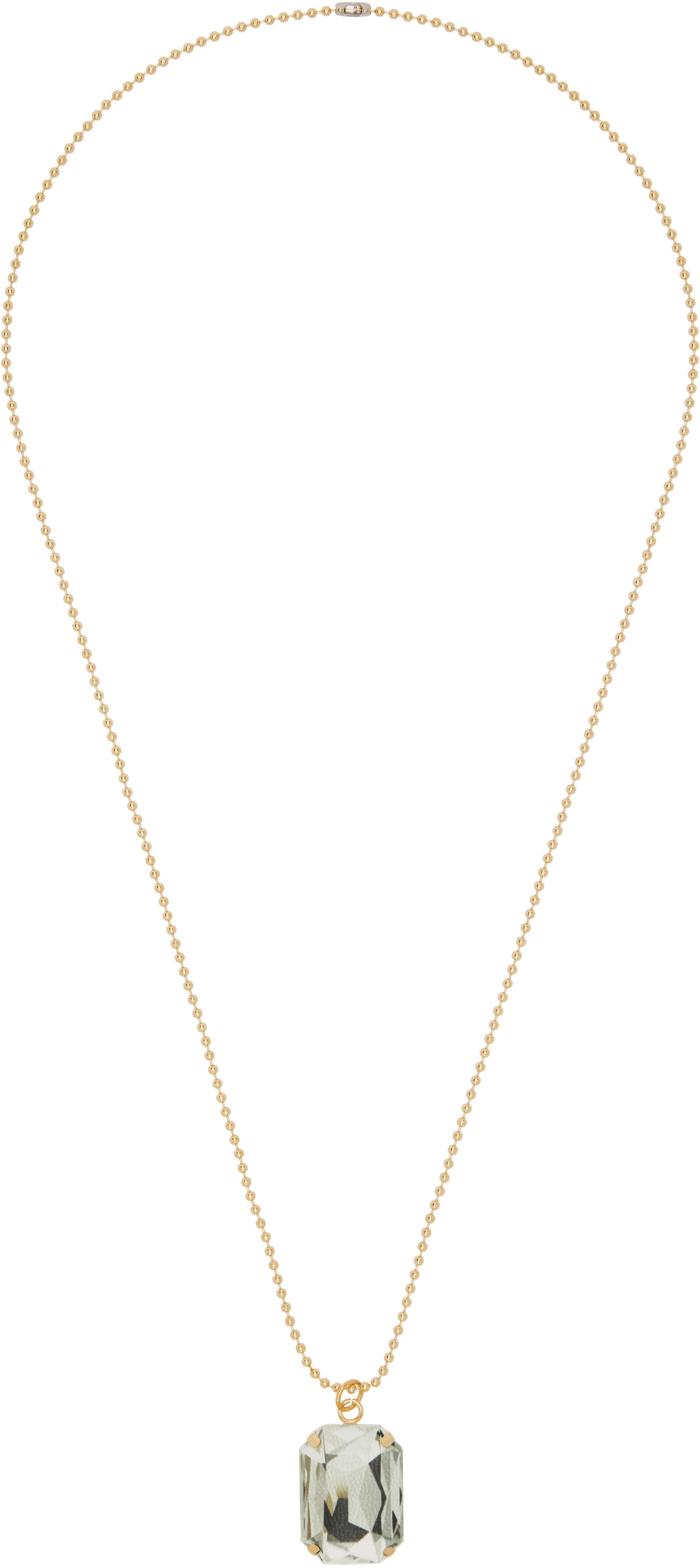 IN GOLD WE TRUST PARIS Gold Leather Ice Long Necklace