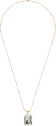 IN GOLD WE TRUST PARIS Gold Leather Ice Long Necklace