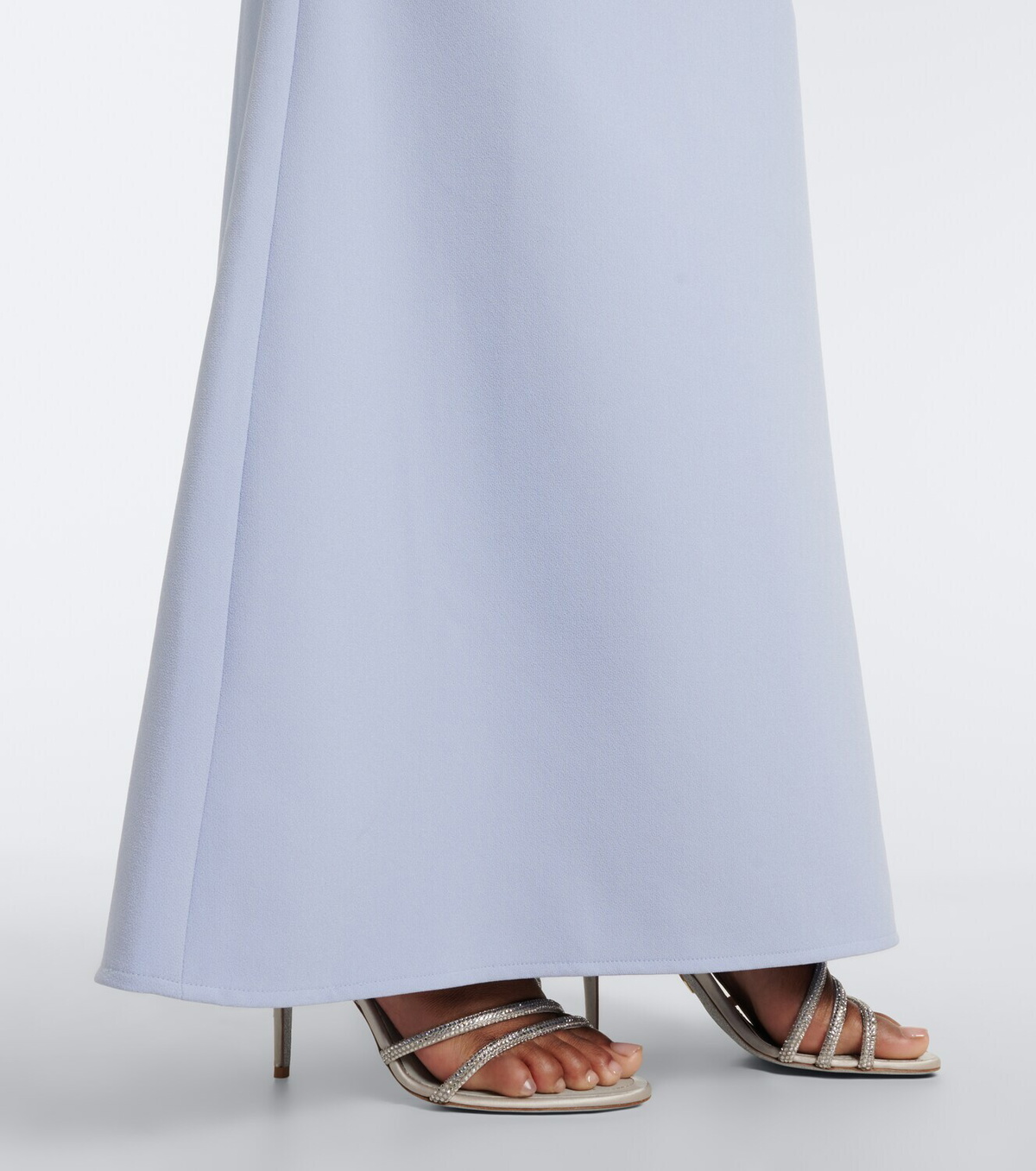 Safiyaa Soshin feather-trimmed crêpe gown