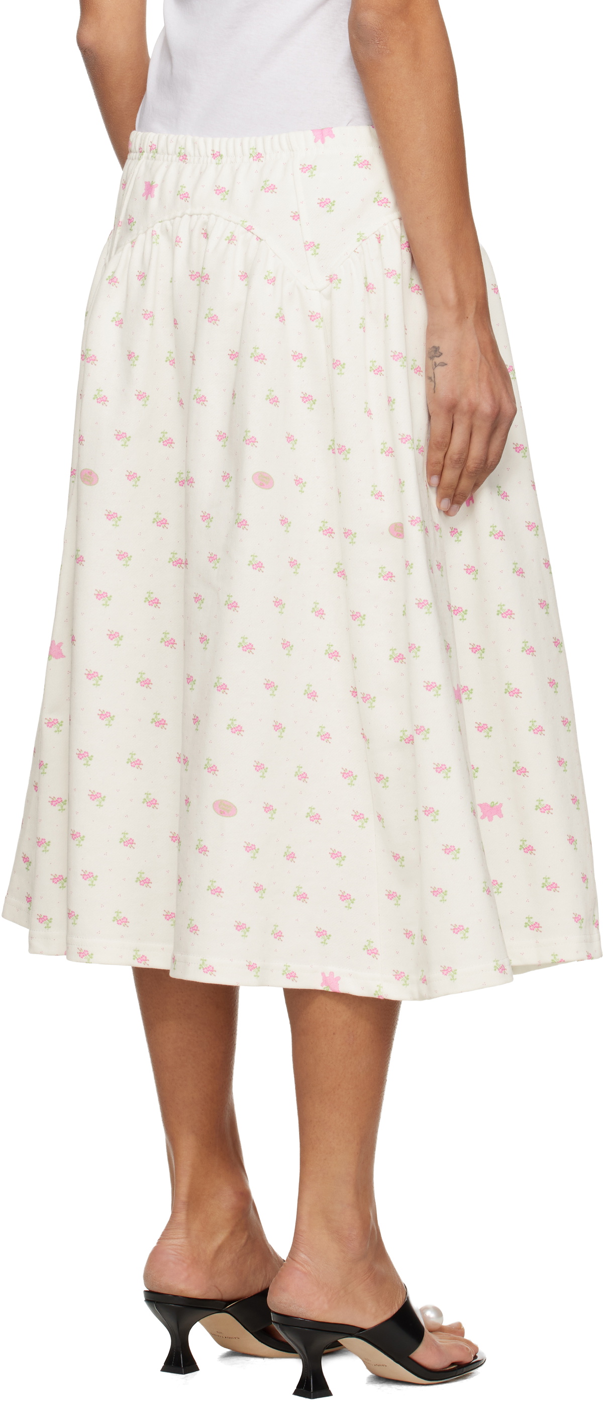 Sandy Liang White Houston Midi Skirt