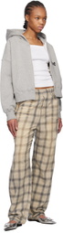 We11done Gray Washed Checkered Trousers