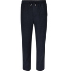 Mr P. - Wide-Leg Virgin Wool-Blend Bouclé Drawstring Trousers - Men - Navy