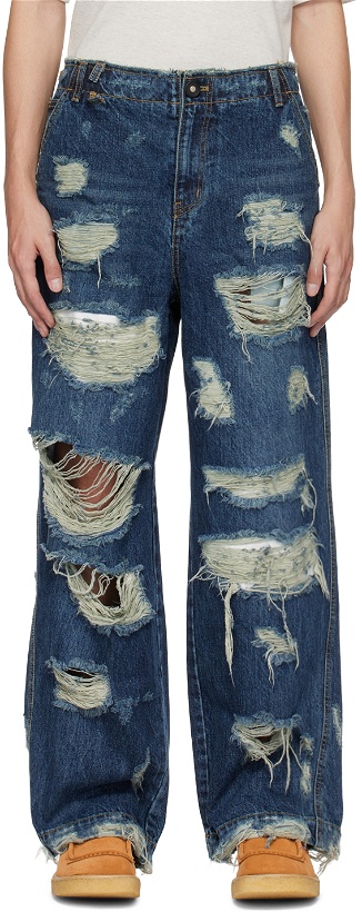 Photo: ADER error Blue Distressed Jeans