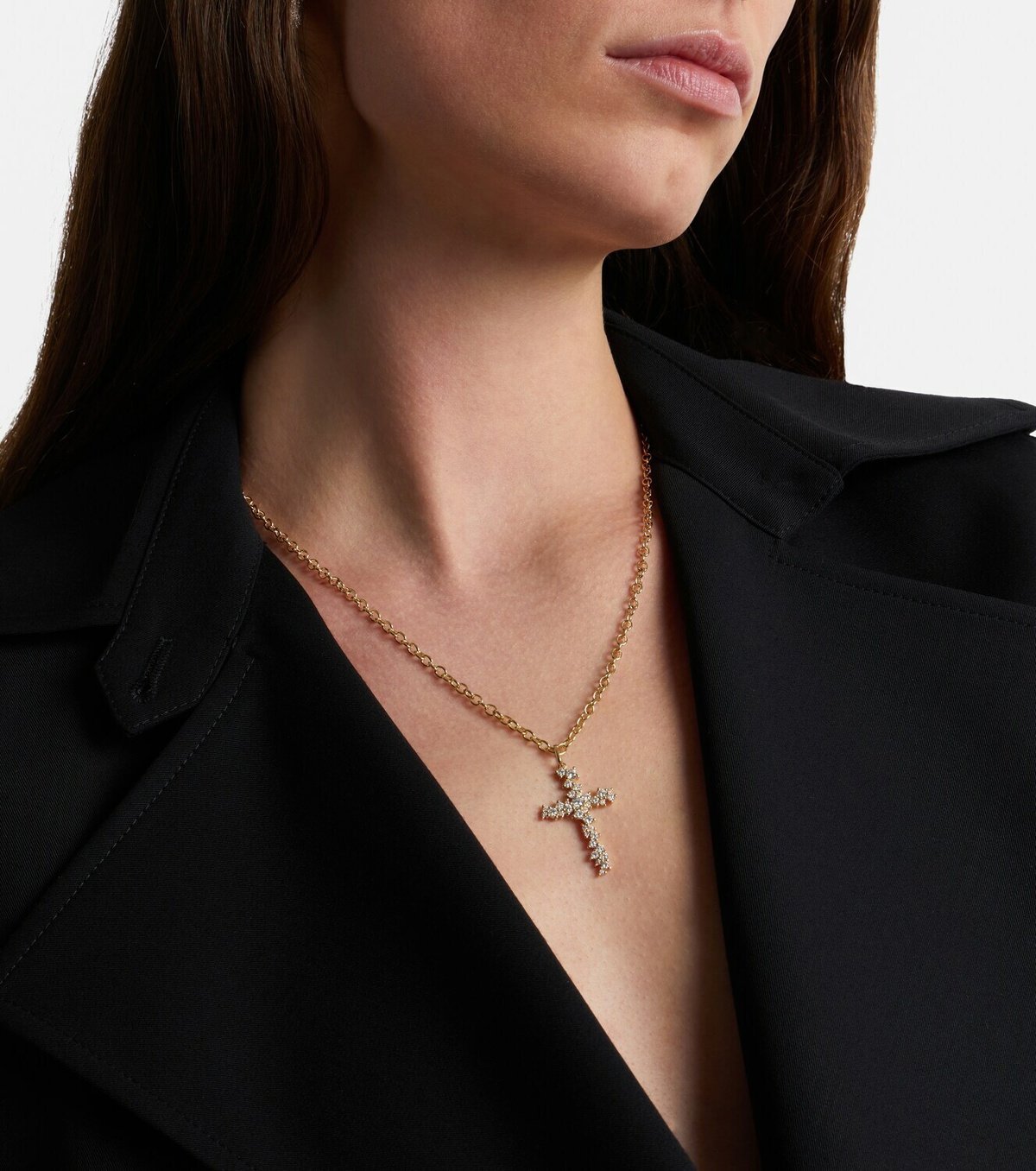 Sydney Evan 14kt gold (585/1000) pendant necklace with diamonds