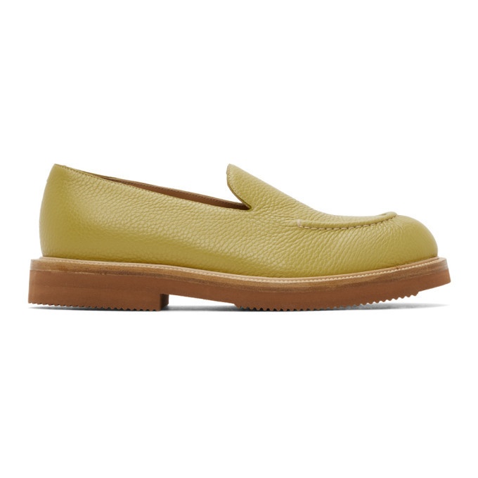 Photo: Dries Van Noten Green Grained Leather Loafers