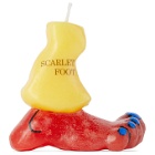 Olga Goose Candle Yellow and Red Scarlet Foot Candle
