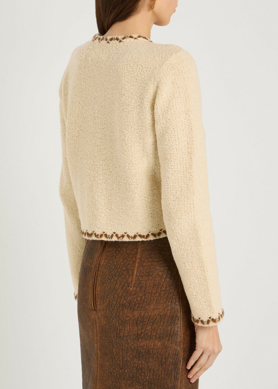 Isabel Marant étoile Rochelle Embroidered Wool-blend Cardigan Ecru