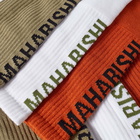 Maharishi Men's MILTYPE Peace Sports Socks - 3 Pack in Rust/Mushroom/White