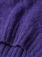 Drake's - Brushed Virgin Shetland Wool Sweater - Purple