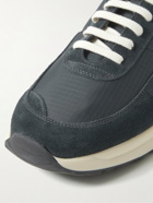 Common Projects - Track 80 Leather-Trimmed Suede and Ripstop Sneakers - Black