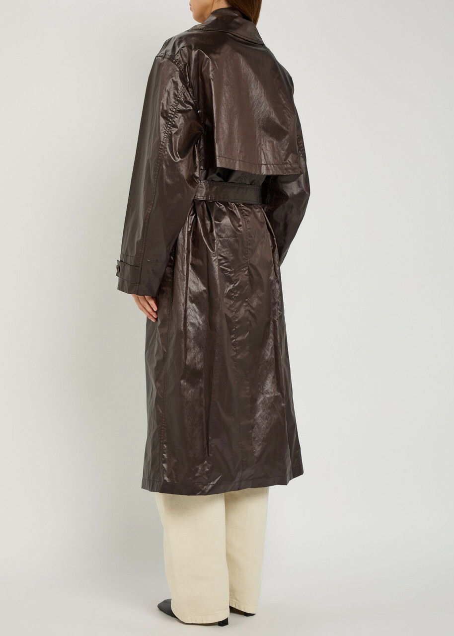 Lemaire Belted Coated Cotton-blend Trench Coat Dark Red