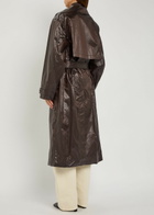 Lemaire Belted Coated Cotton-blend Trench Coat Dark Red