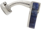 Salvatore Ferragamo Blue & Silver Gancini Cufflinks