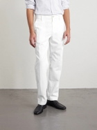 Canali - Straight-Leg Cotton-Blend Twill Trousers - Neutrals