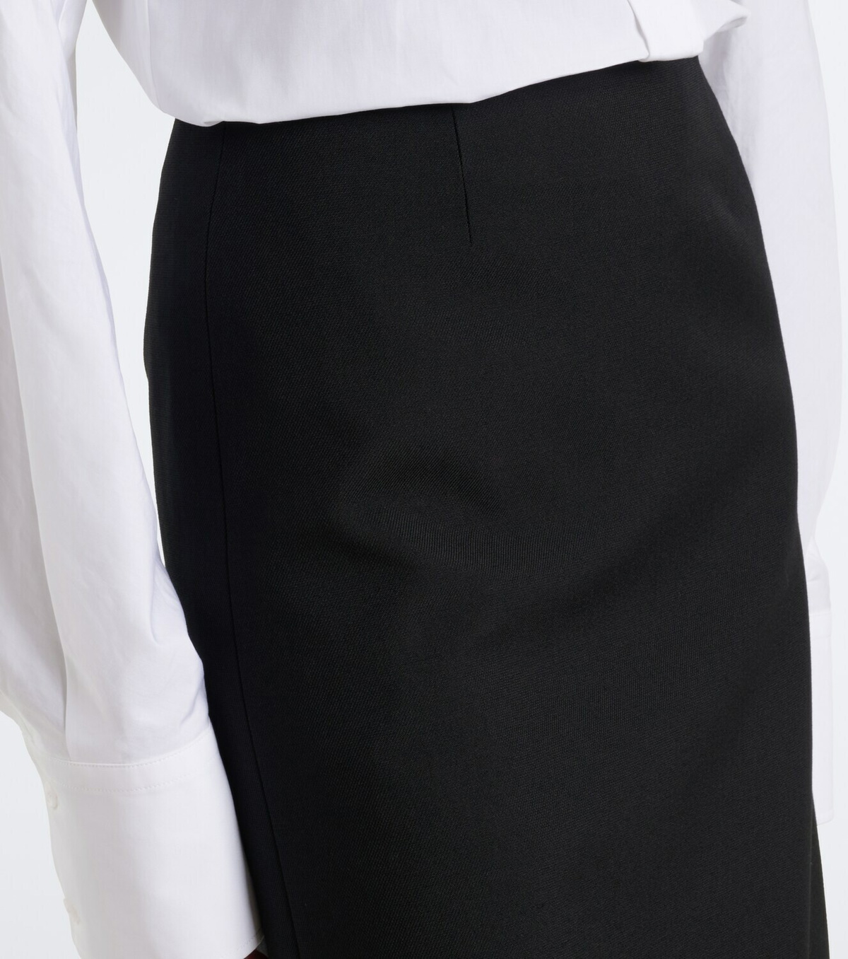 Shushu/Tong Ruffled wool and silk midi skirt