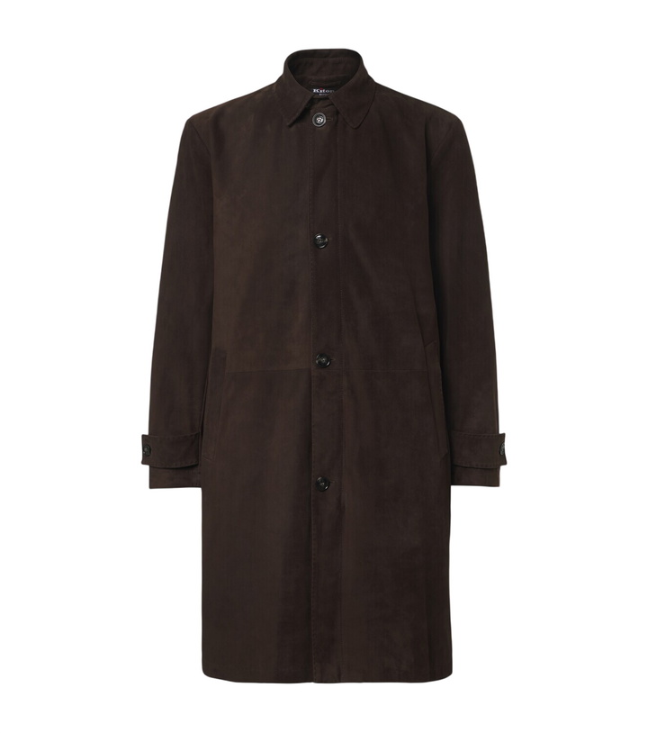 Photo: Kiton Leather overcoat