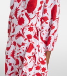 Heidi Klein Evia floral ruffled linen wrap dress