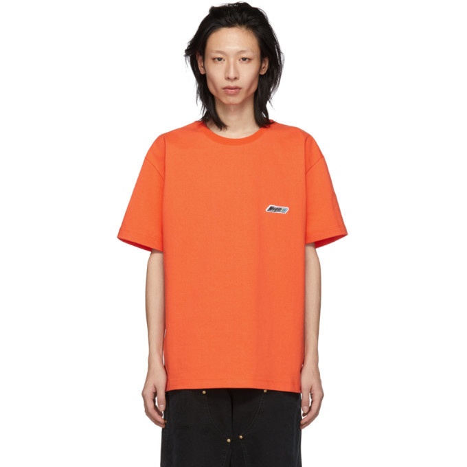 Photo: MSGM Orange Logo Patch T-Shirt