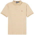 Polo Ralph Lauren Men's Stripe Polo Shirt in Sand Dune/White