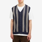 Magic Castles Men's Frank Vest in Navy Stripe Mesh