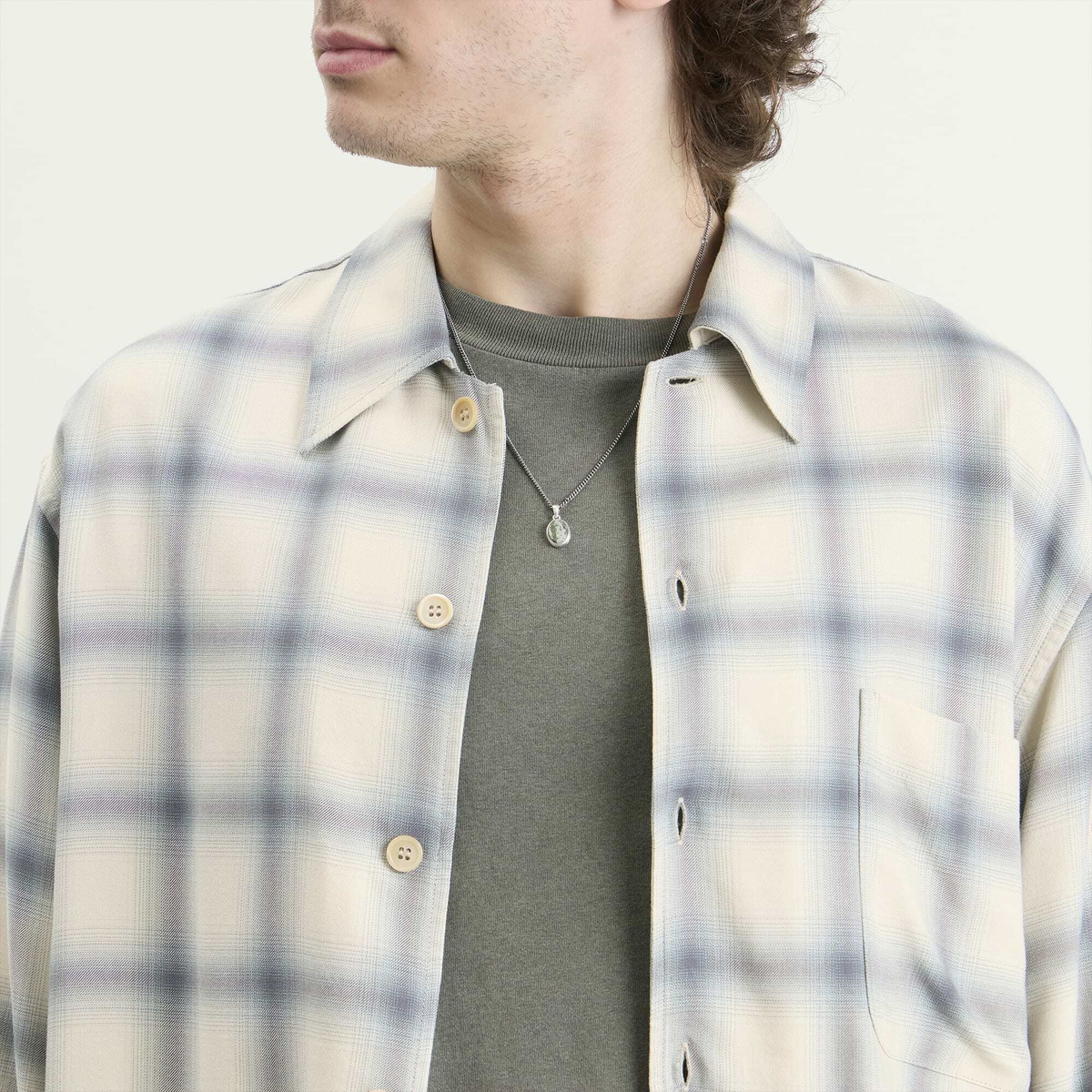 Serge DeNimes Men's Camouflage Necklace in Silver