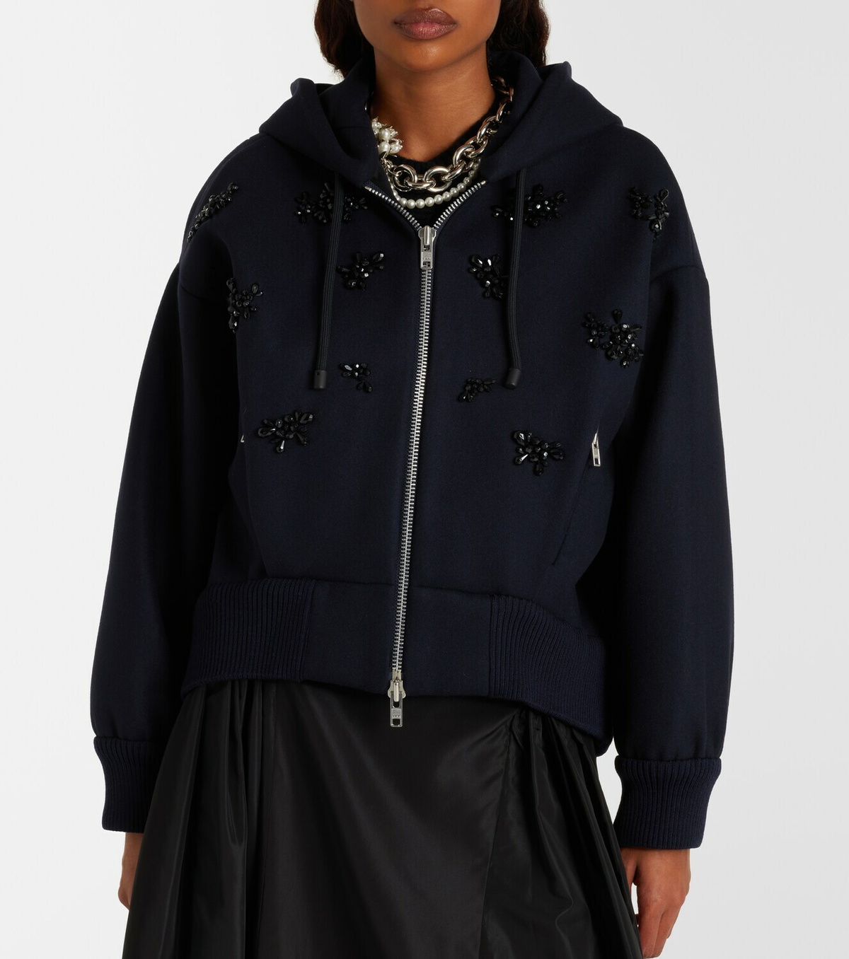 Simone Rocha Turbo embellished wool-blend hoodie