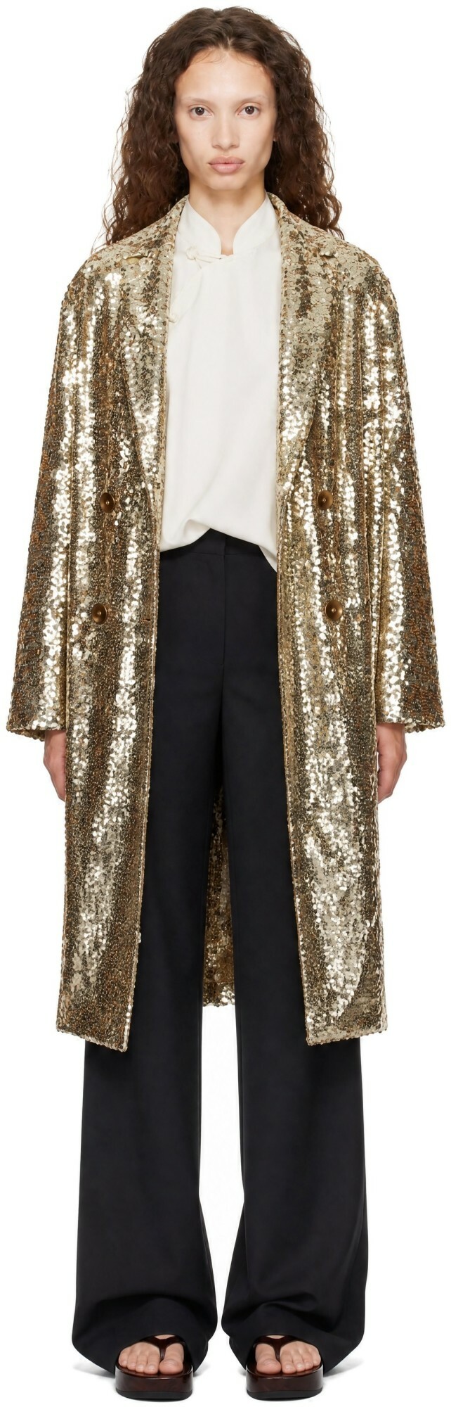 Bode Gold Sequin Worcester Coat