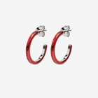 MM6 Maison Margiela Red Logo Engraved Hoop Earrings