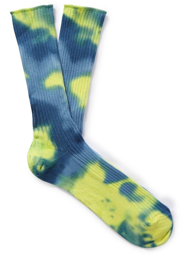 Photo: Auralee - Tie-Dyed Ribbed Cotton-Blend Socks