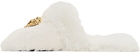 Versace White Faux-Fur Palazzo Slippers