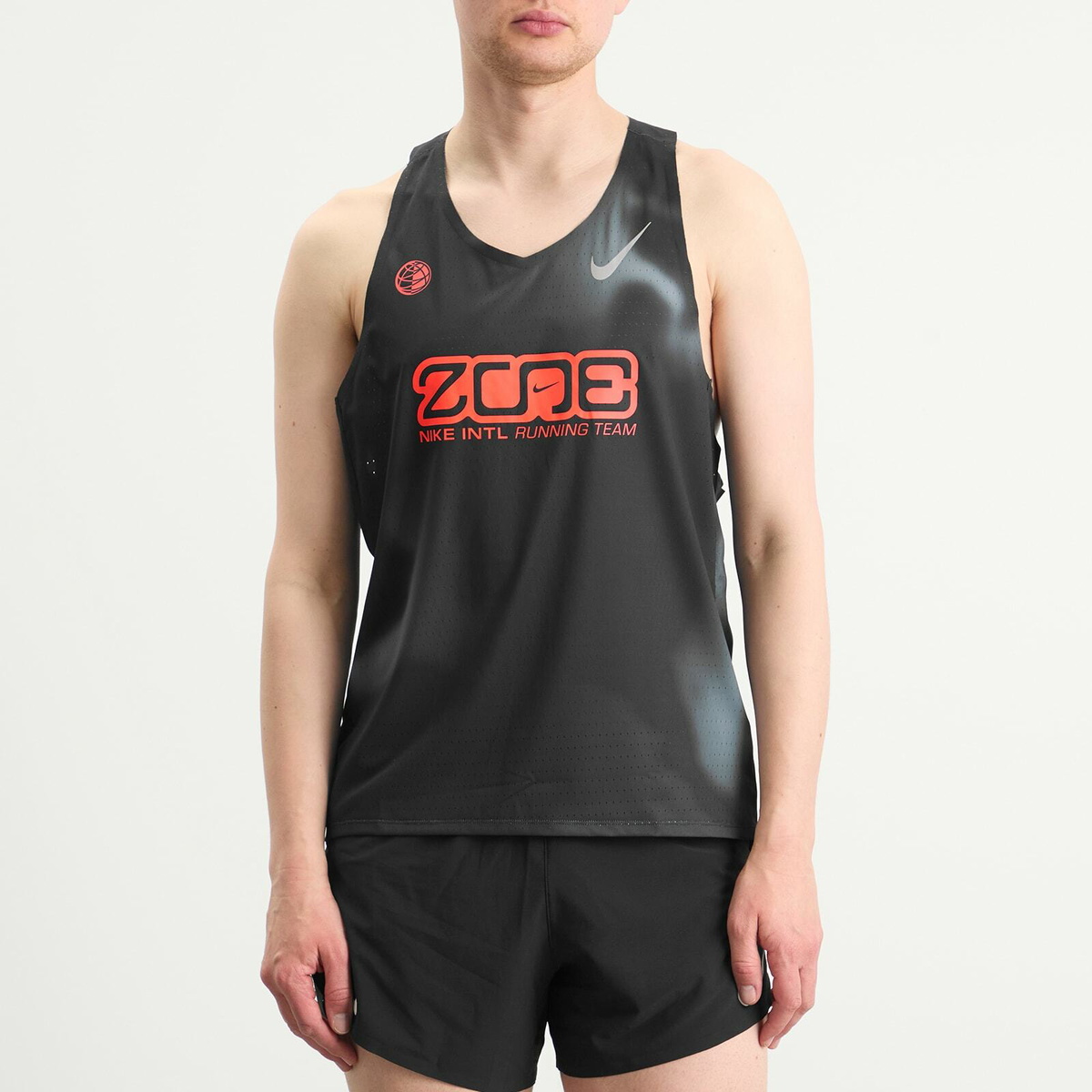 Nike Running Men's Nike Aeroswift Singlet in Black/Grey/Crimson
