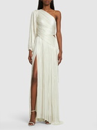 MARIA LUCIA HOHAN Beatriz Silk Tulle One Sleeve Long Dress