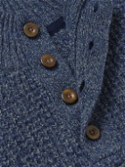 Faherty - Waffle-Knit Wool and Cashmere-Blend Sweater - Blue