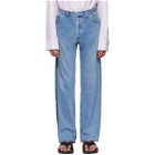 Bless Blue Levis Edition Two-Tone Pleatfront Jeans