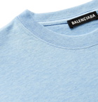 Balenciaga - Oversized Logo-Print Slub Cotton-Jersey T-Shirt - Blue